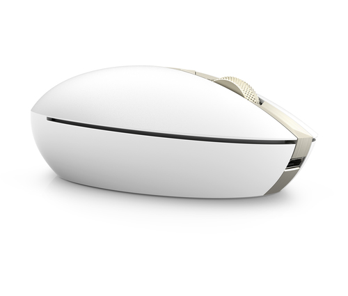 Blanc 1600 DPI Ambidextre HP 4YH33AA#ABB Spectre Rechargeable Mouse 700 Ceramic White souris sans fil pour ordinateur portable Dongle USB et Bluetooth 